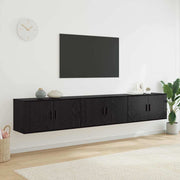 Zidni TV ormar set Zidne 3 pcs Crni hrast 80 x 34,5 x 40 cm