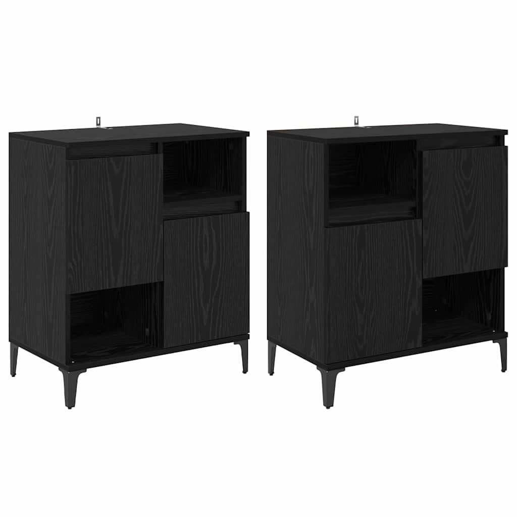 Komode 2 kom. Crni hrast 60 x 35 x 70 cm Konstruirano drvo