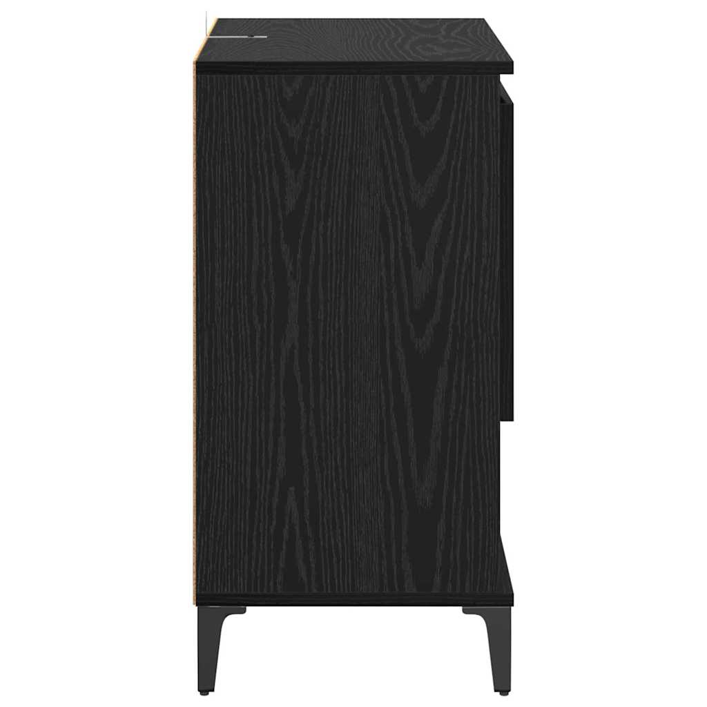 Komode 2 pcs Crni hrast 60 x 35 x 70 cm Konstruirano drvo