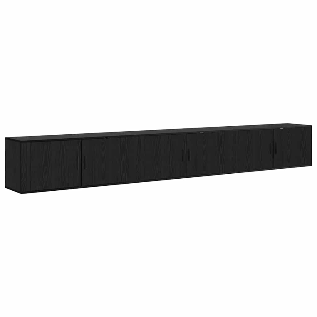 Zidni TV ormar set Zidne 3 pcs Crni hrast 100 x 34,5 x 40 cm