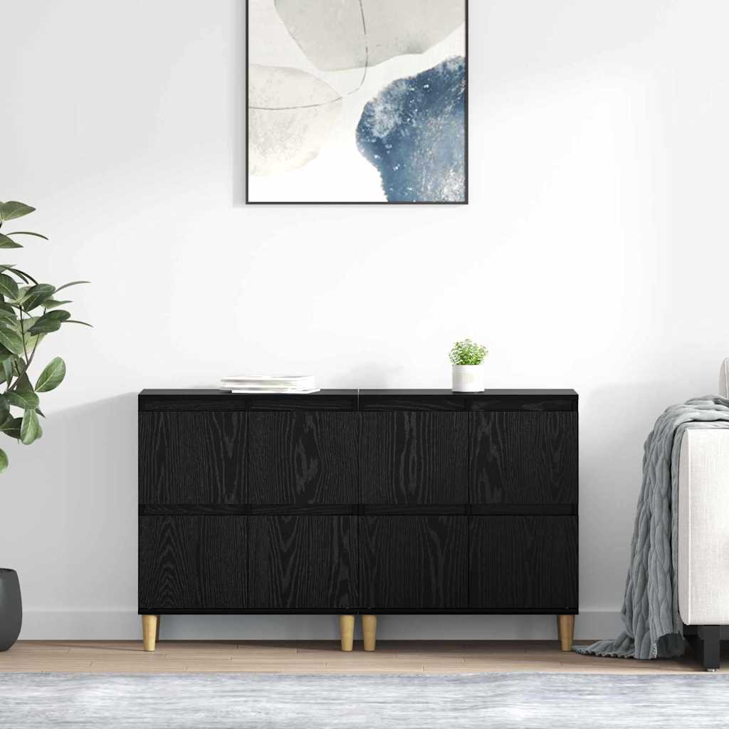 Komode 2 kom. Crni hrast 60 x 35 x 70 cm Konstruirano drvo