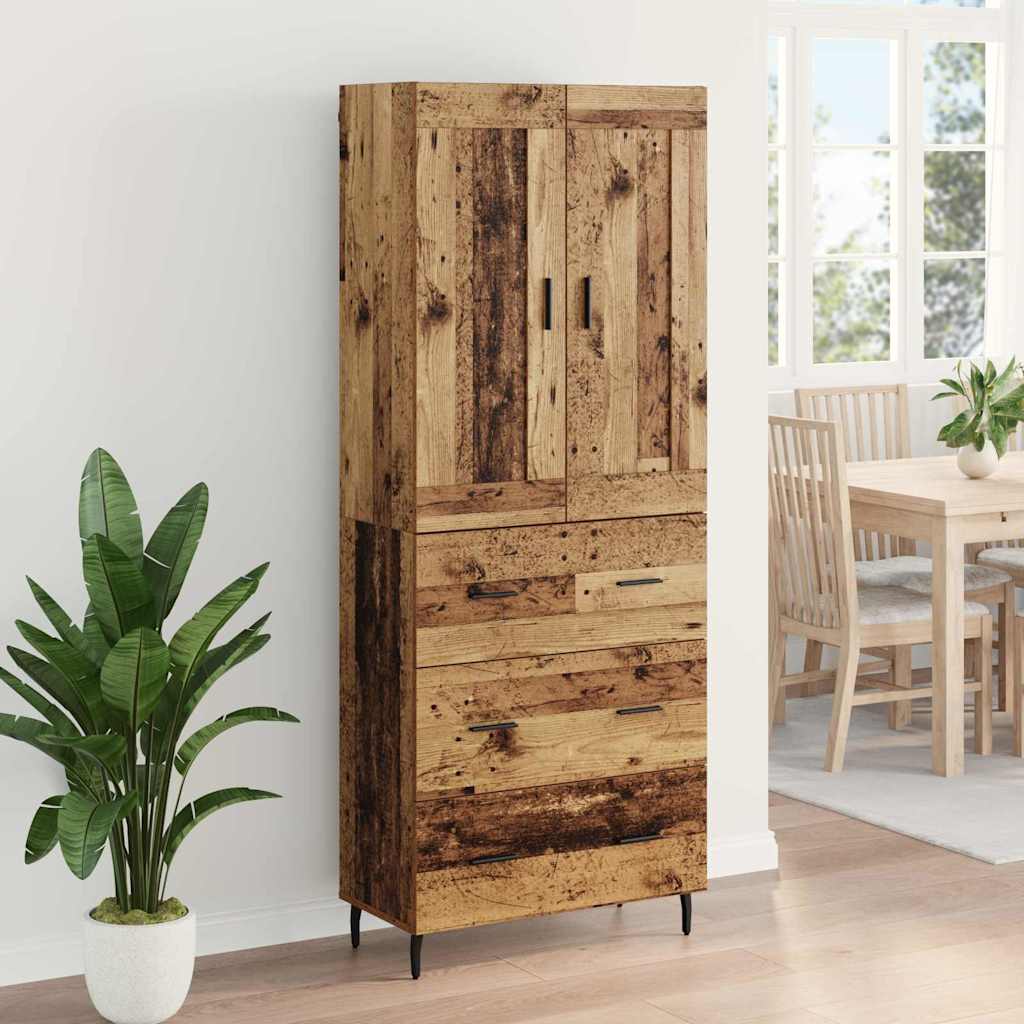 Highboard s ladicama 2 pcs Staro drvo Konstruirano drvo