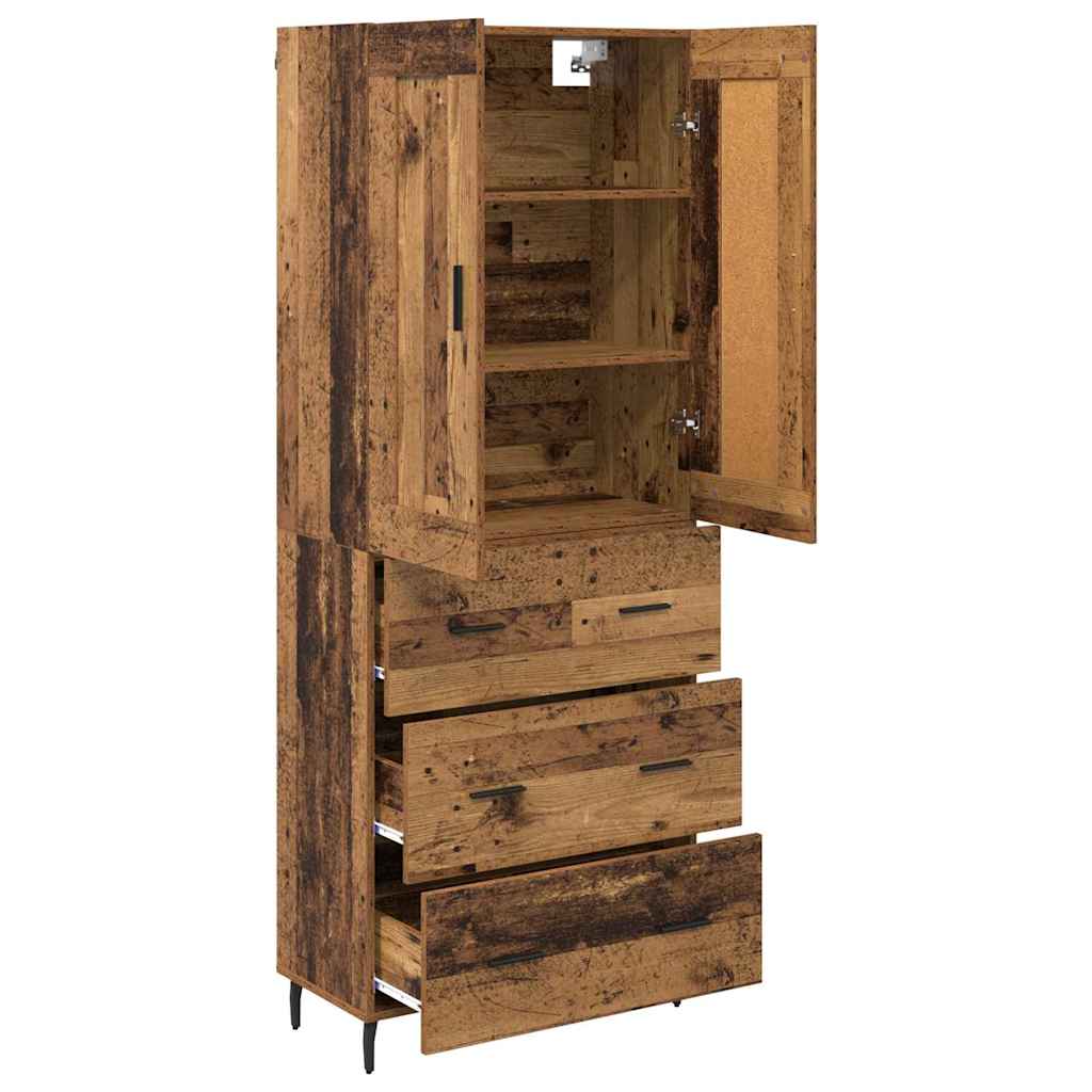 Highboard s ladicama 2 pcs Staro drvo Konstruirano drvo