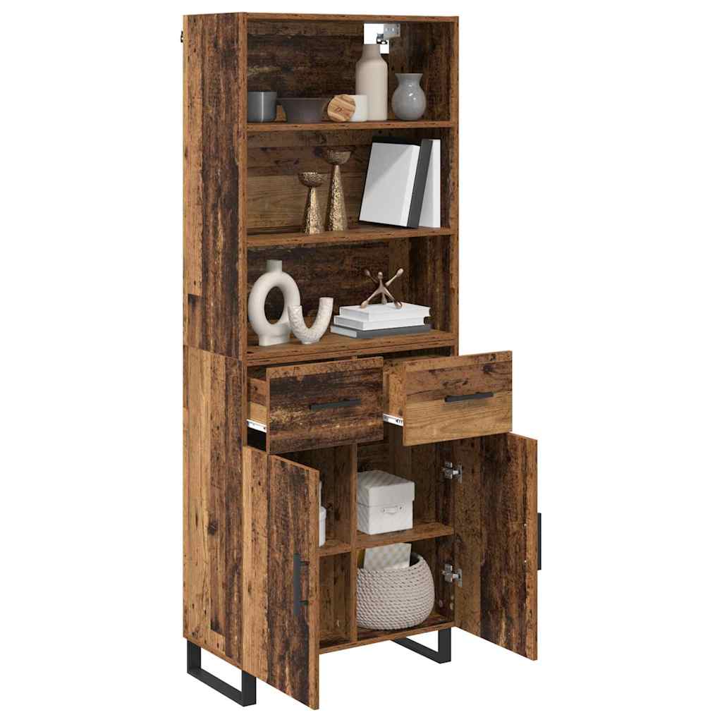 Highboard s ladicama 2 pcs Staro drvo Konstruirano drvo