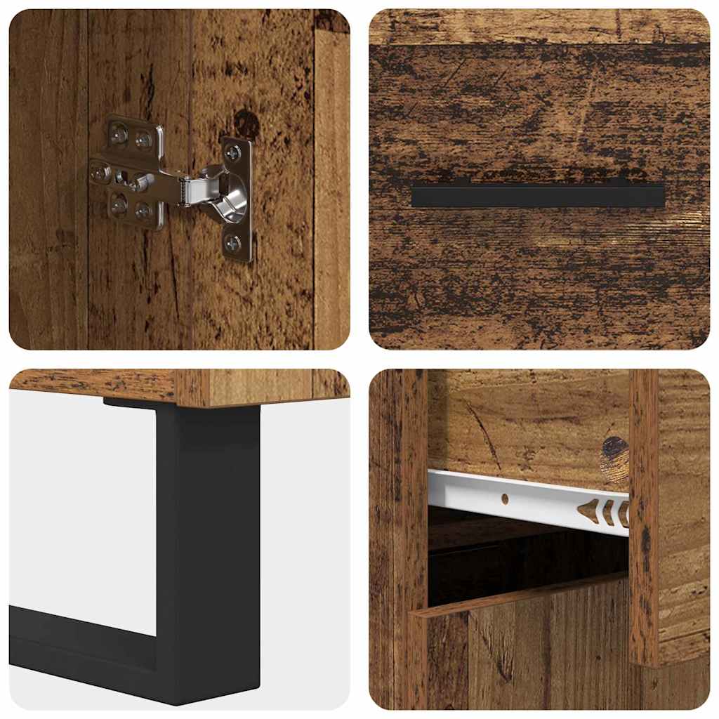 Highboard s ladicama 2 pcs Staro drvo Konstruirano drvo
