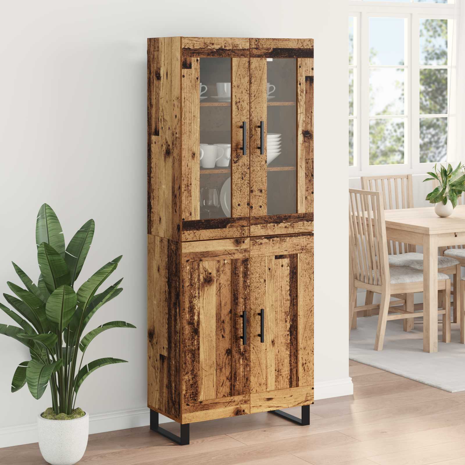 Highboard 2 pcs Staro drvo Konstruirano drvo