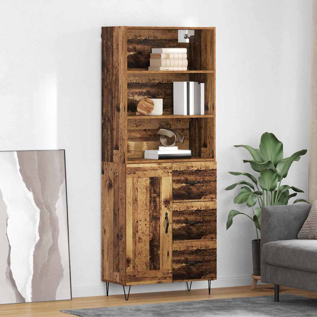 Highboard s ladicama 2 pcs Staro drvo Konstruirano drvo