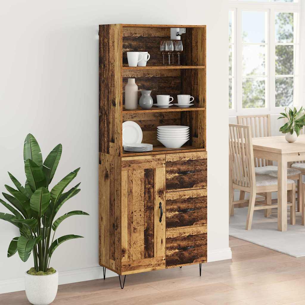 Highboard s ladicama 2 pcs Staro drvo Konstruirano drvo