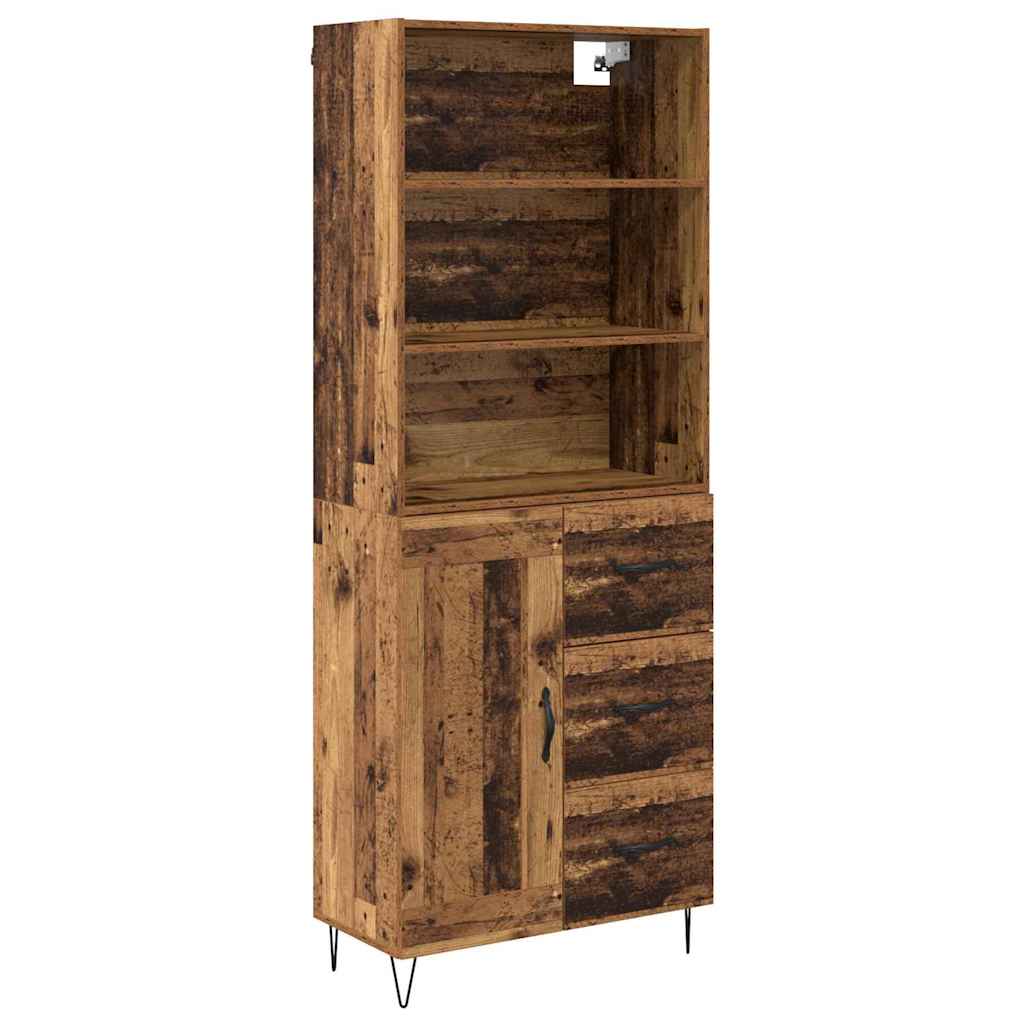 Highboard s ladicama 2 pcs Staro drvo Konstruirano drvo