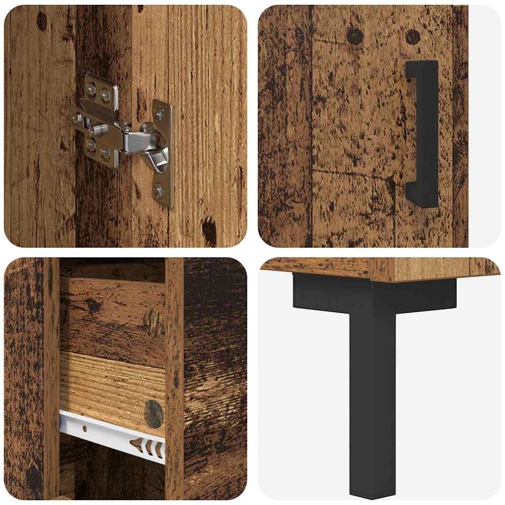 Highboard s ladicama 2 pcs Staro drvo Konstruirano drvo