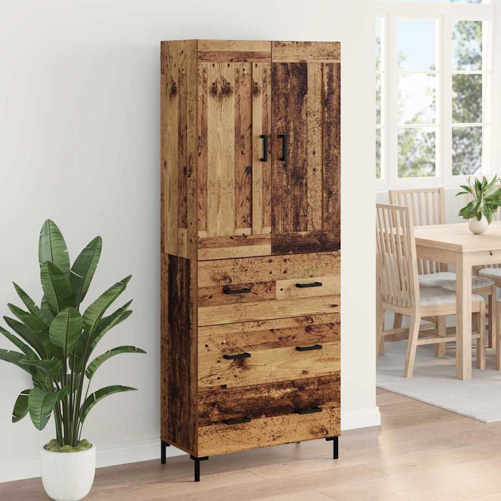 Highboard s ladicama 2 pcs Staro drvo Konstruirano drvo