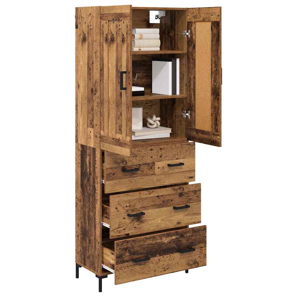 Highboard s ladicama 2 pcs Staro drvo Konstruirano drvo