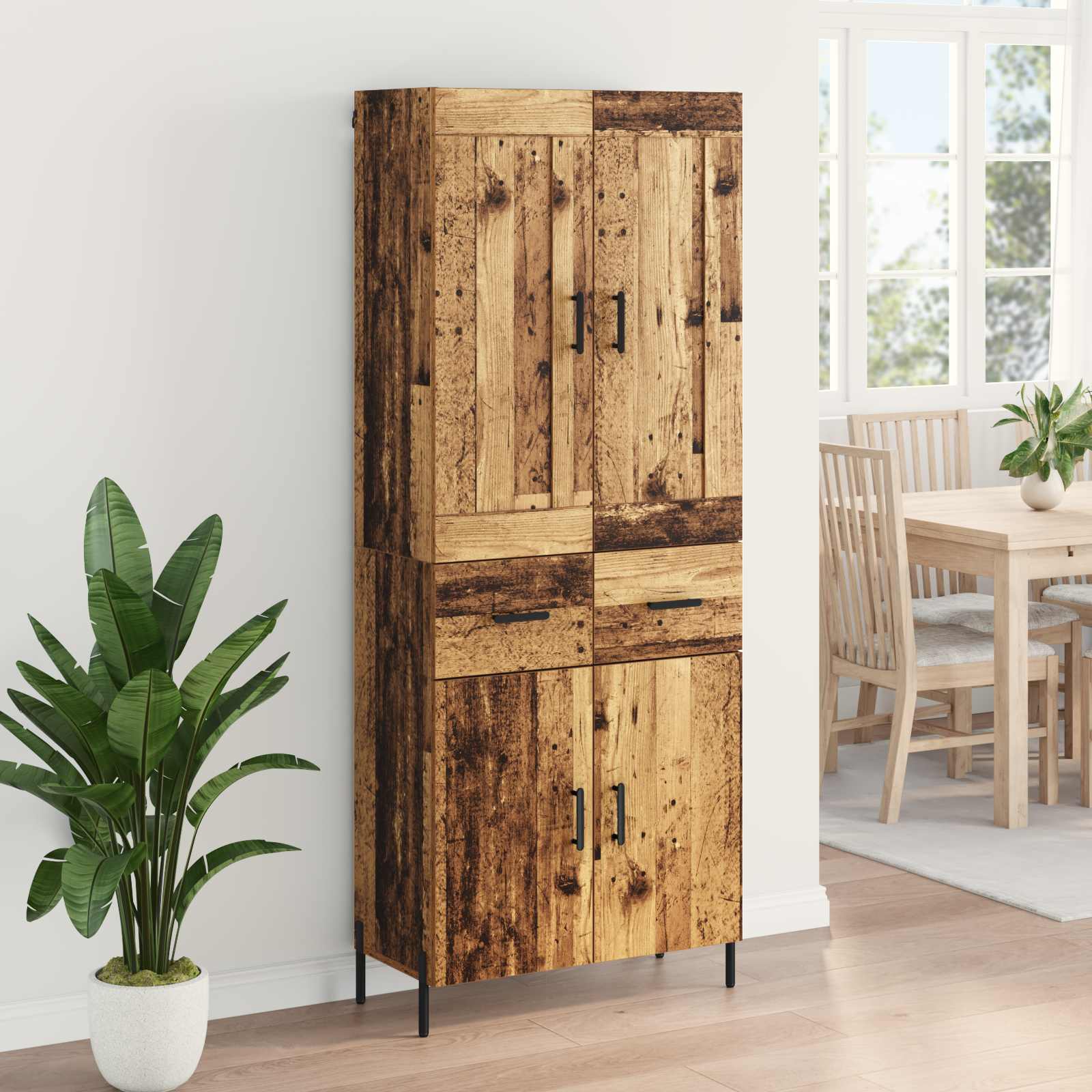 Highboard 2 pcs Staro drvo Konstruirano drvo