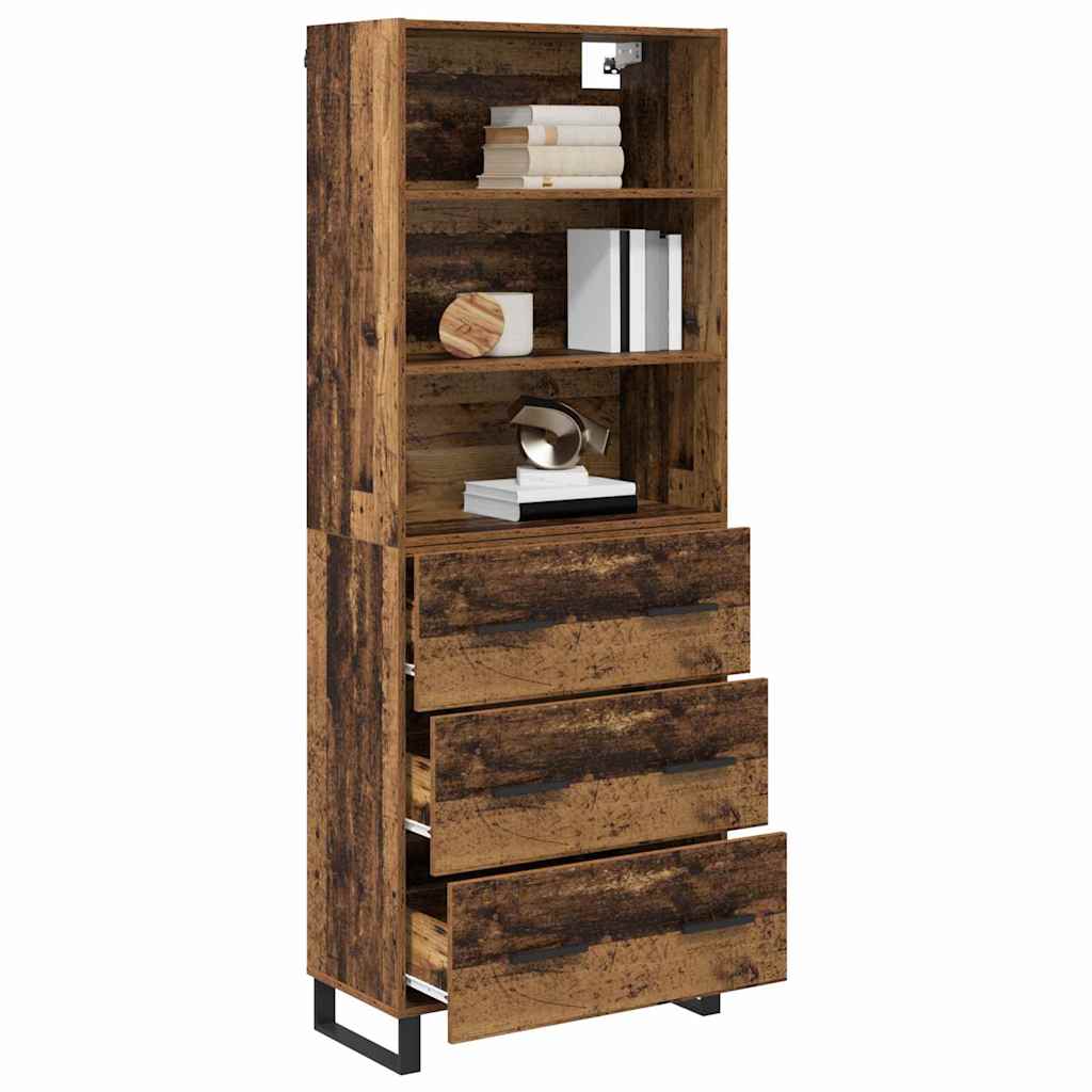 Highboard s ladicama 2 pcs Staro drvo Konstruirano drvo