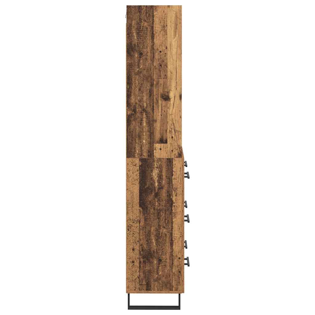 Highboard s ladicama 2 pcs Staro drvo Konstruirano drvo