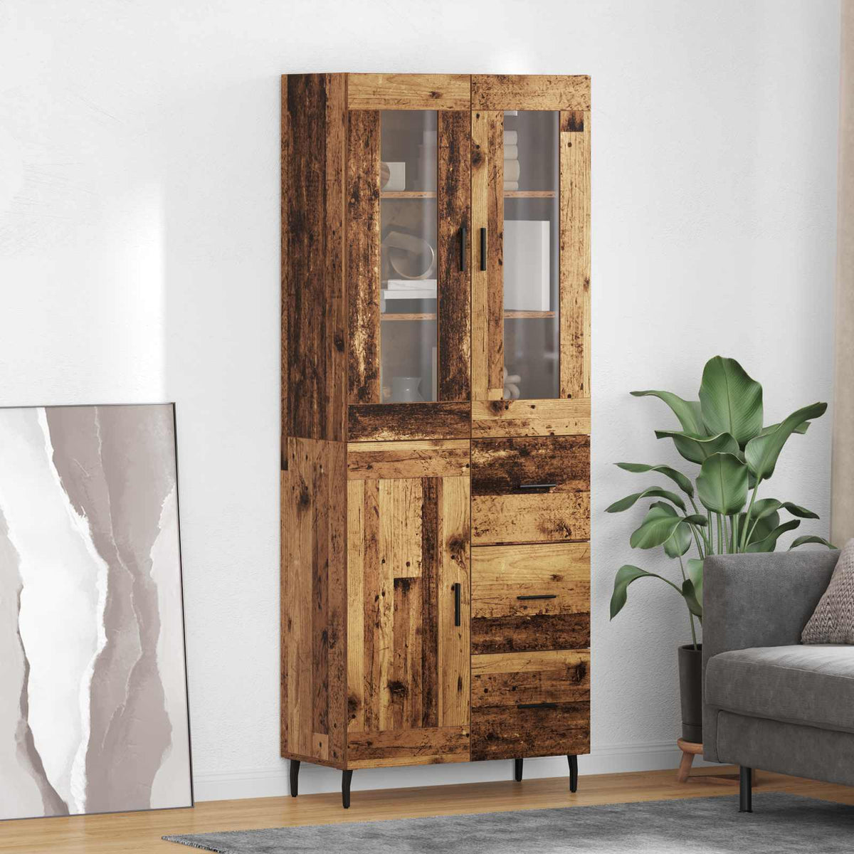Highboard 2 kom. Staro drvo 69,5 x 34 x 180 cm