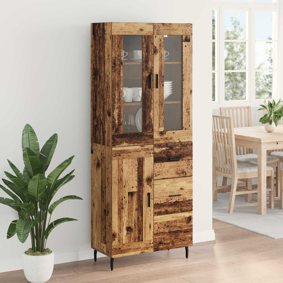 Highboard 2 kom. Staro drvo 69,5 x 34 x 180 cm