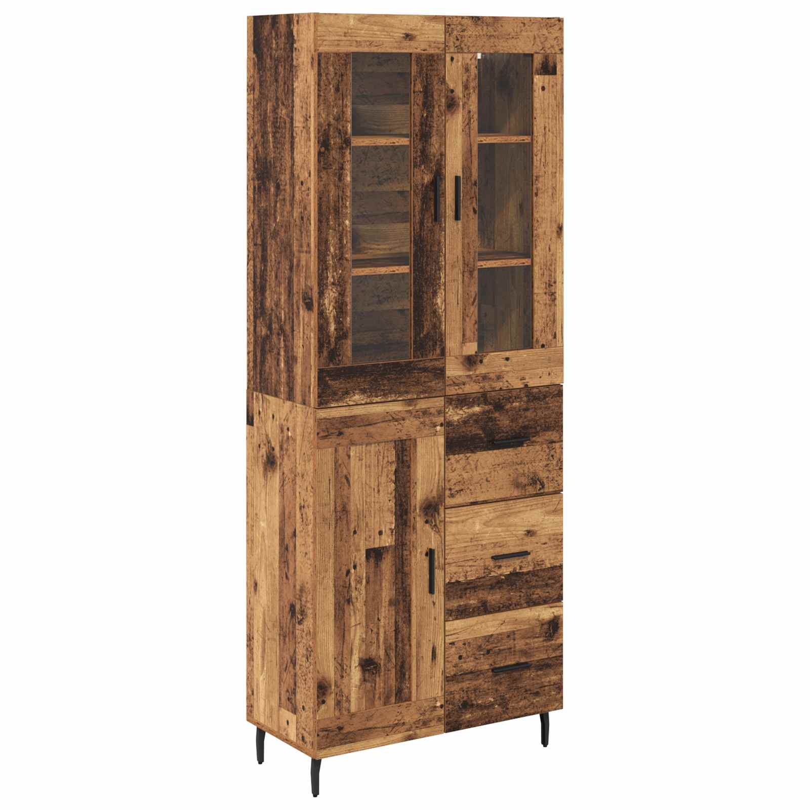 Highboard s ladicama 2 pcs Staro drvo Konstruirano drvo