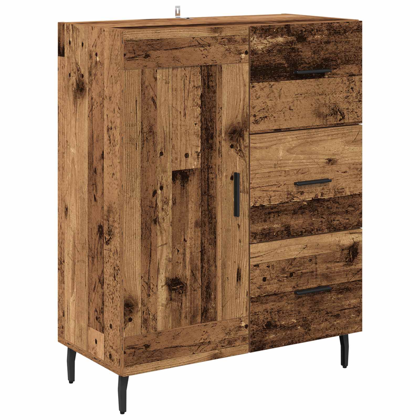 Highboard s ladicama 2 pcs Staro drvo Konstruirano drvo