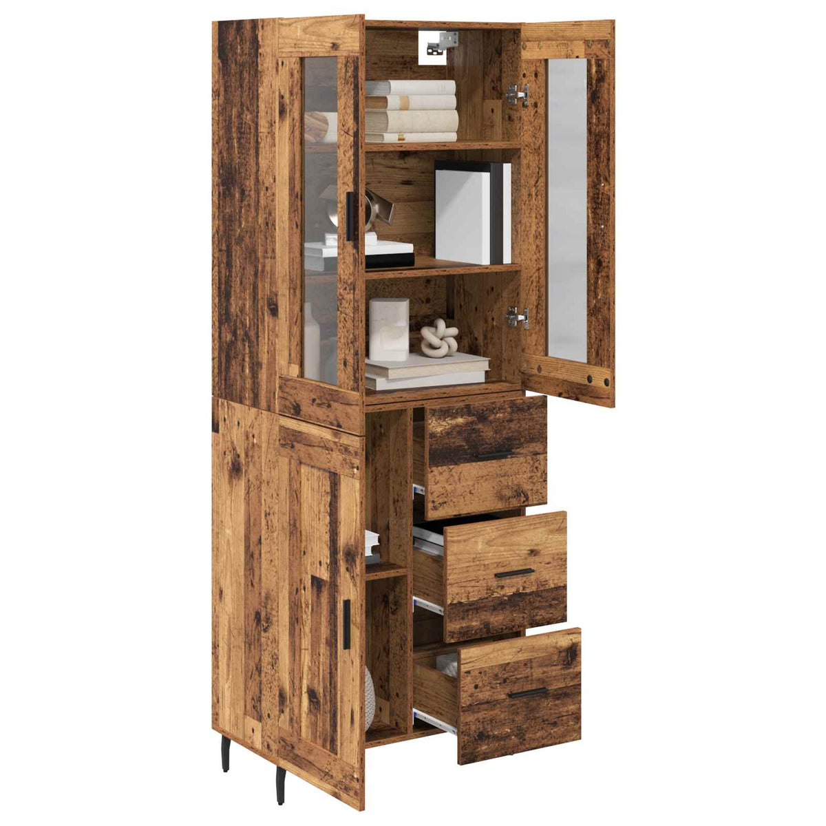Highboard 2 kom. Staro drvo 69,5 x 34 x 180 cm