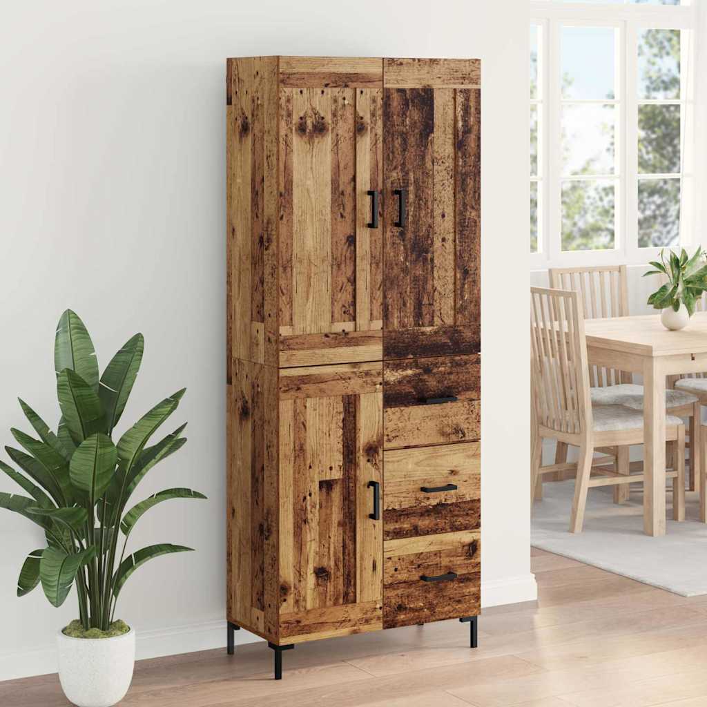 Highboard s ladicama 2 pcs Staro drvo Konstruirano drvo