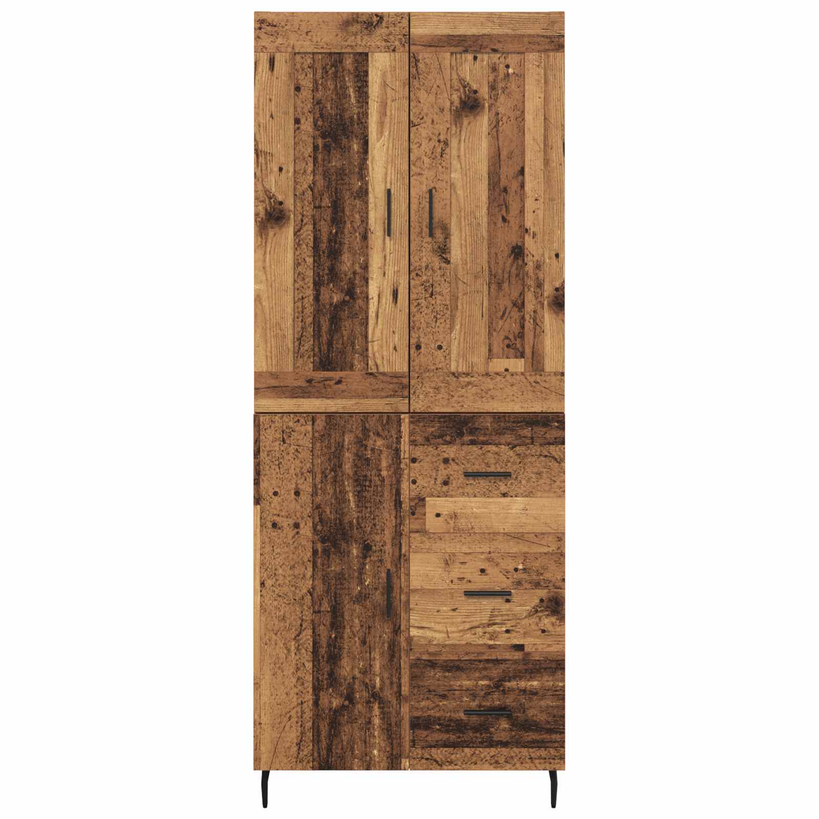 Highboard s ladicama 2 pcs Staro drvo Konstruirano drvo