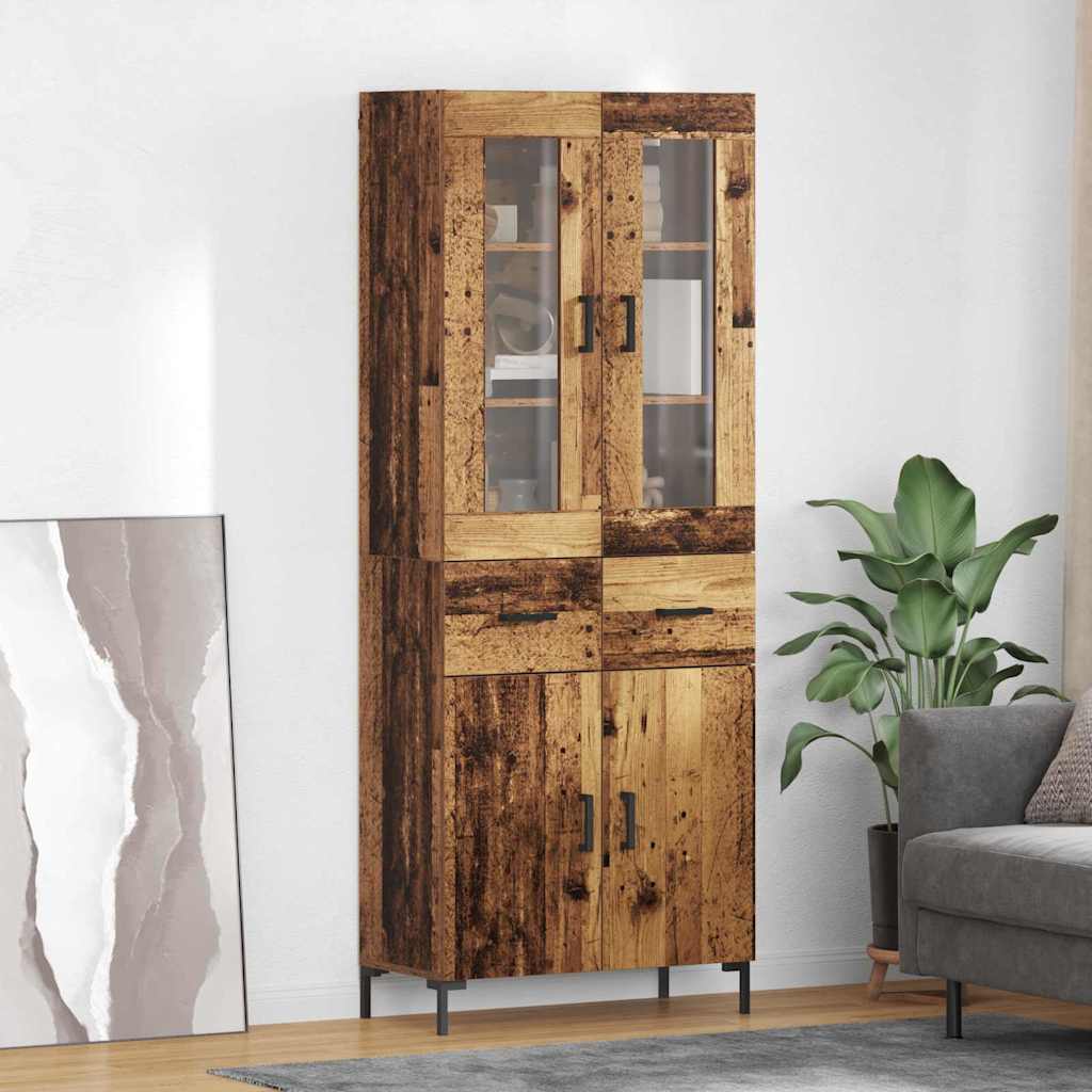 Highboard s ladicama 2 pcs Staro drvo Konstruirano drvo