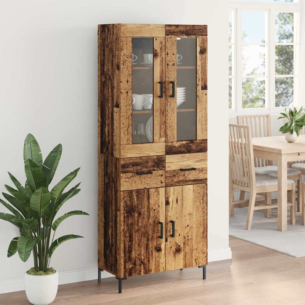 Highboard s ladicama 2 pcs Staro drvo Konstruirano drvo