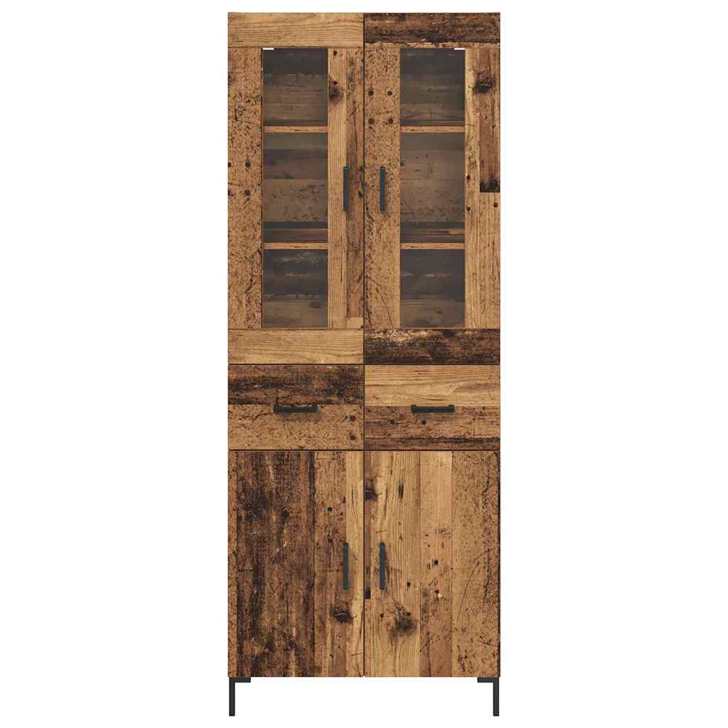Highboard s ladicama 2 pcs Staro drvo Konstruirano drvo