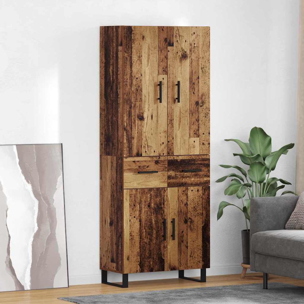Highboard s ladicama 2 pcs Staro drvo 69,5 x 34 x 180 cm