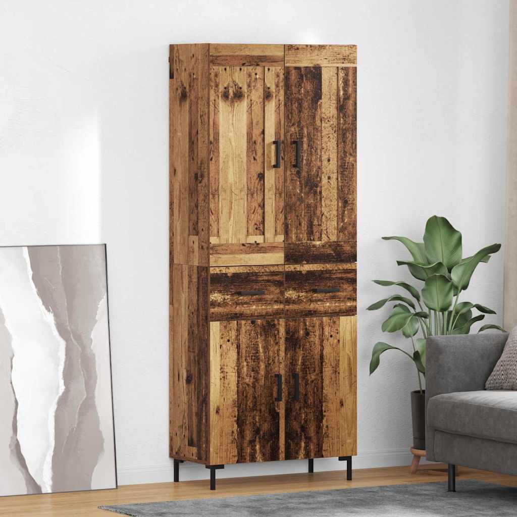Highboard s ladicama 2 pcs Staro drvo Konstruirano drvo