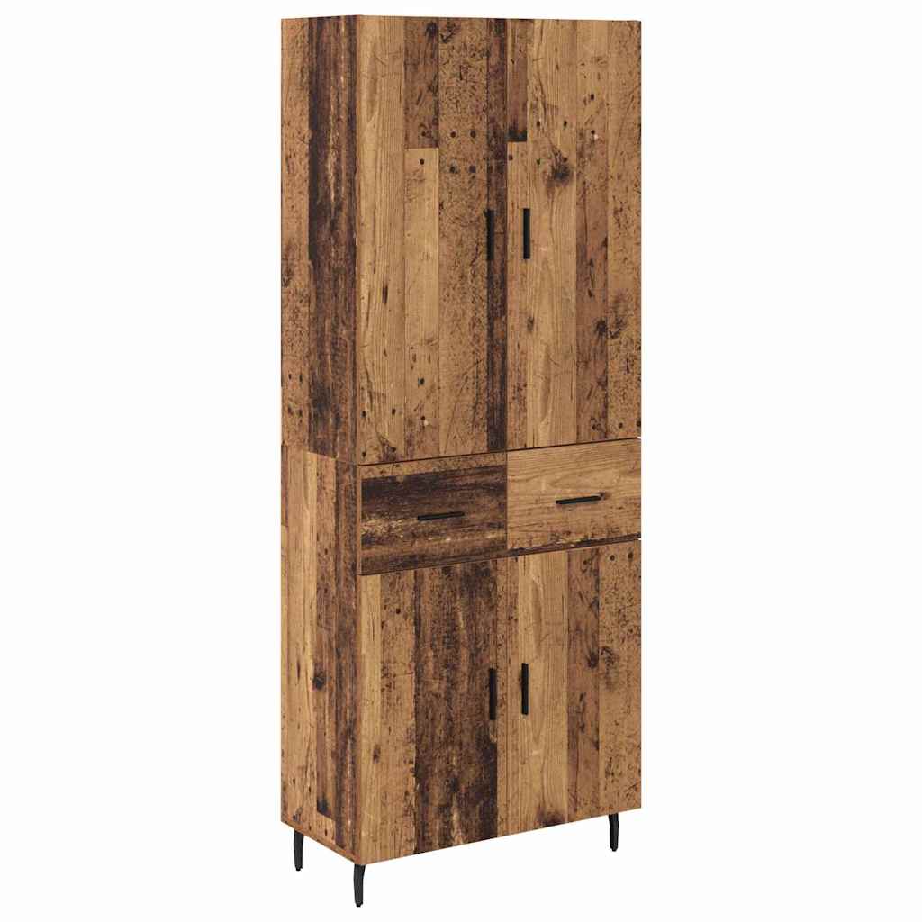 Highboard s ladicama 2 pcs Staro drvo Inženjerska drva i staklo