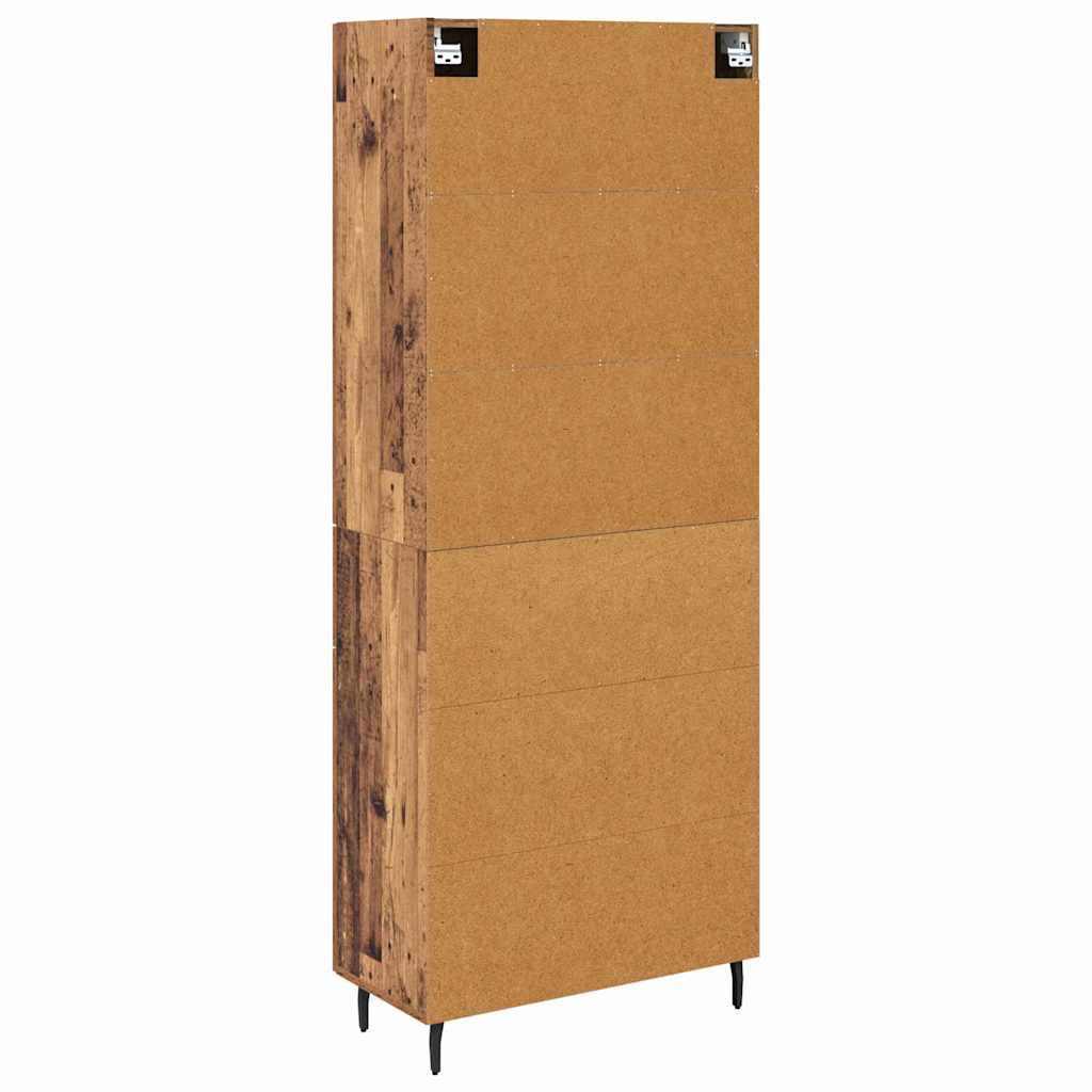 Highboard s ladicama 2 pcs Staro drvo Inženjerska drva i staklo
