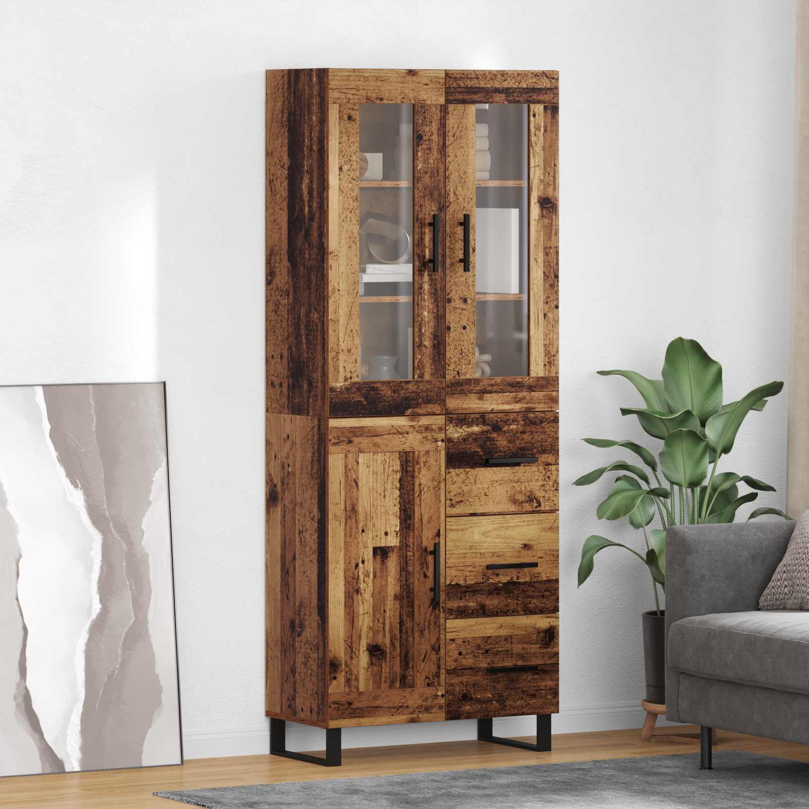 Highboard 2 kom. Staro drvo 69,5 x 34 x 180 cm