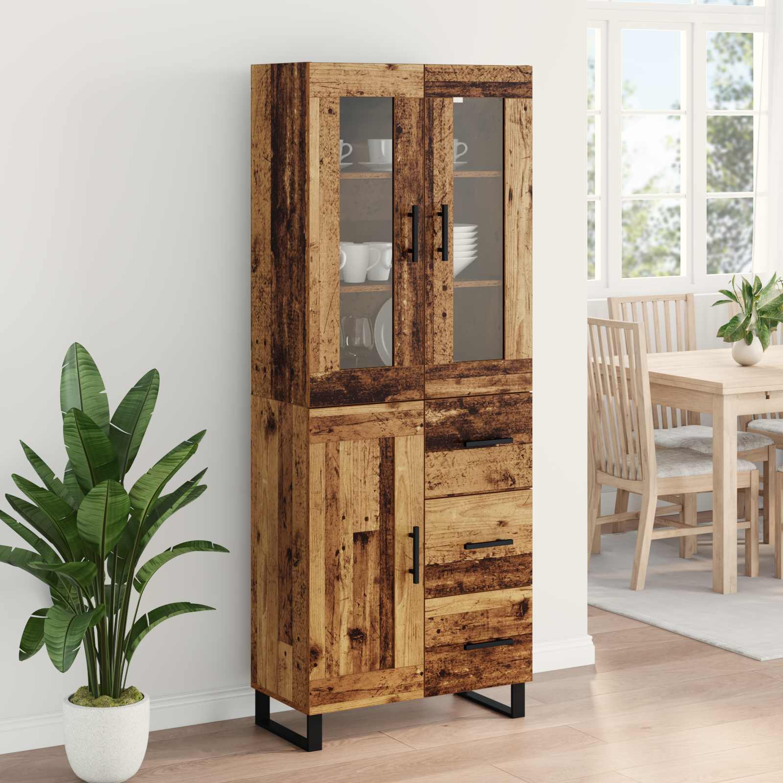 Highboard 2 kom. Staro drvo 69,5 x 34 x 180 cm