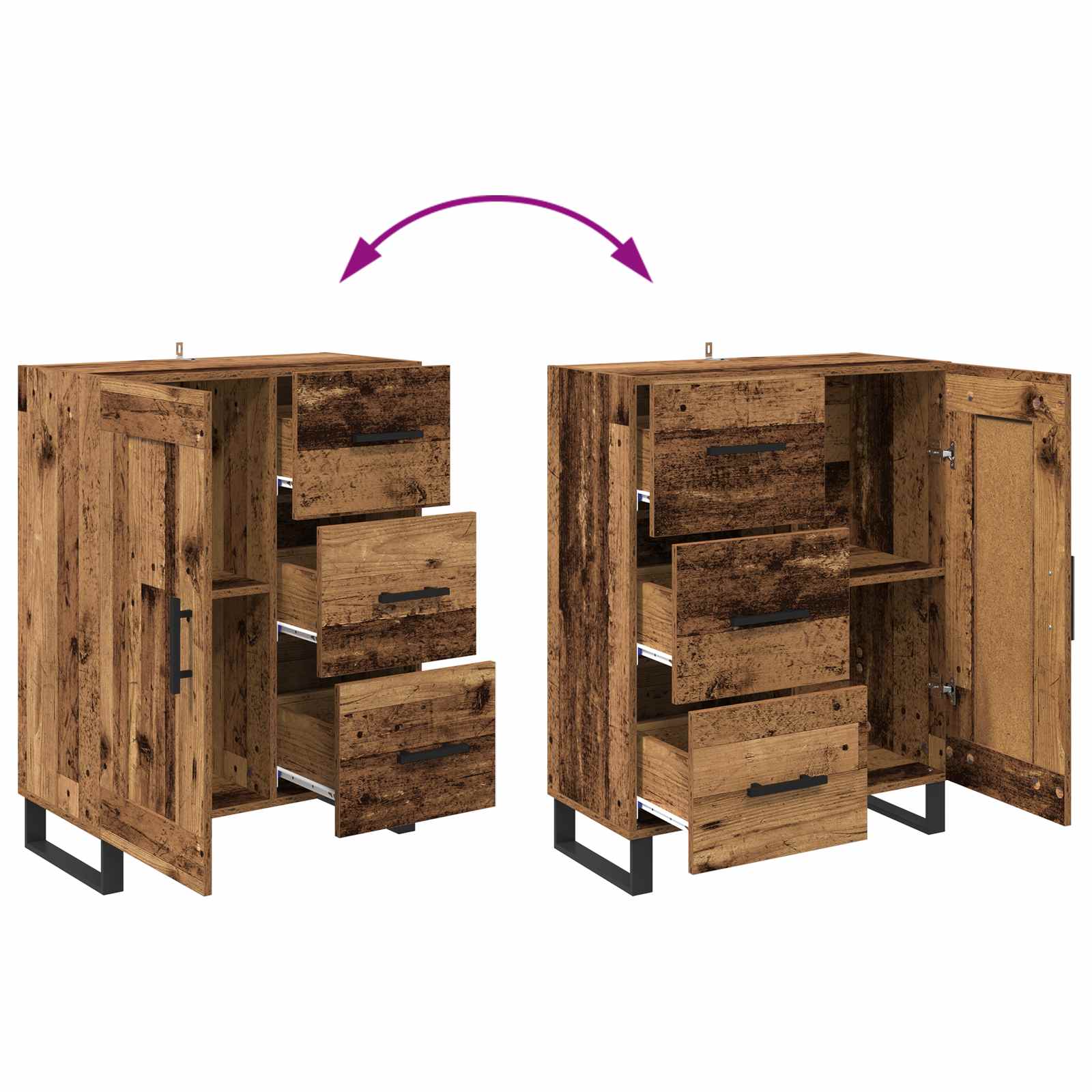 Highboard 2 kom. Staro drvo 69,5 x 34 x 180 cm