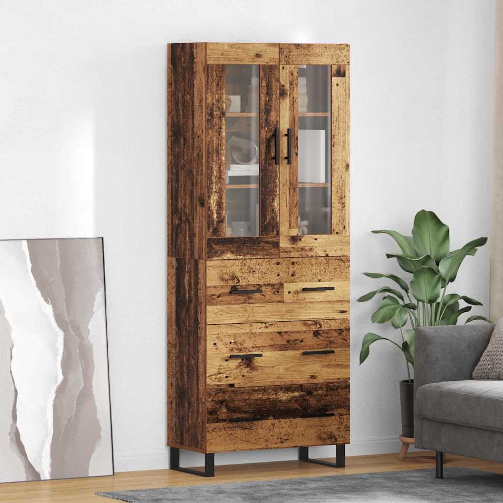 Highboard 2 kom. Staro drvo 69,5 x 34 x 180 cm