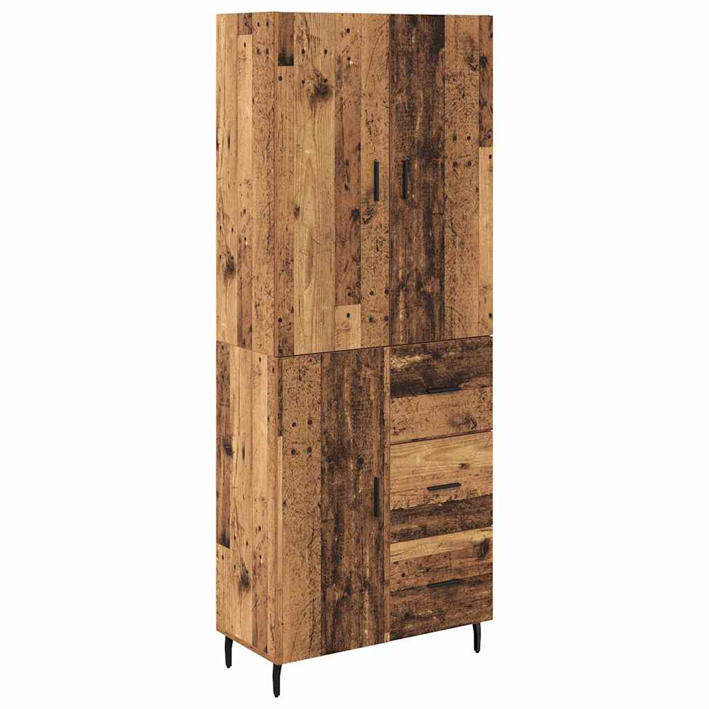 Highboard s ladicama 2 pcs Staro drvo Inženjerska drva i staklo