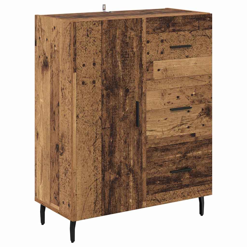 Highboard s ladicama 2 pcs Staro drvo Inženjerska drva i staklo