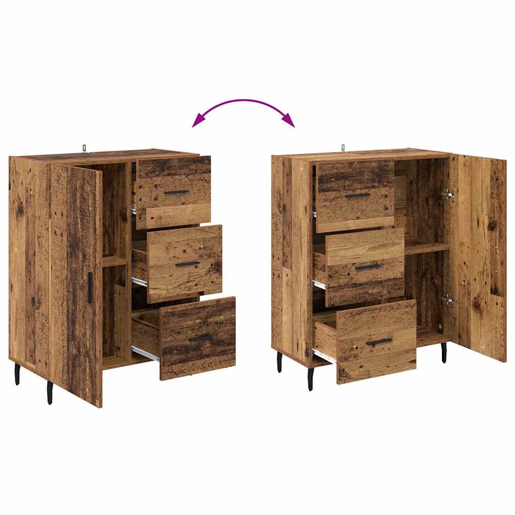 Highboard s ladicama 2 pcs Staro drvo Inženjerska drva i staklo
