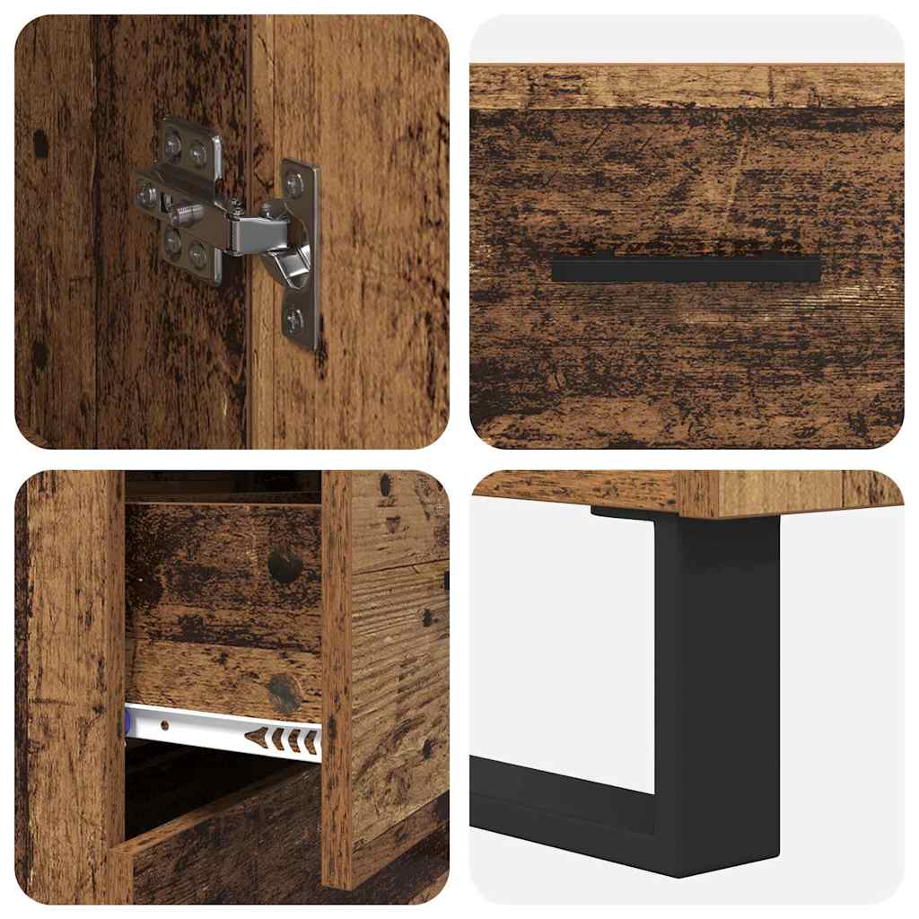 Highboard s ladicama 2 pcs Staro drvo 69,5 x 34 x 180 cm