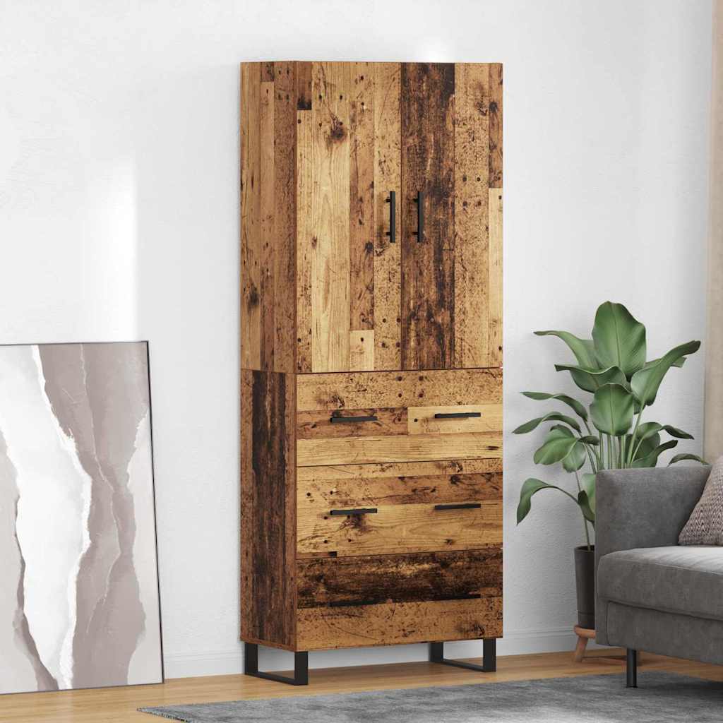 Highboard s ladicama 2 pcs Staro drvo 69,5 x 34 x 180 cm