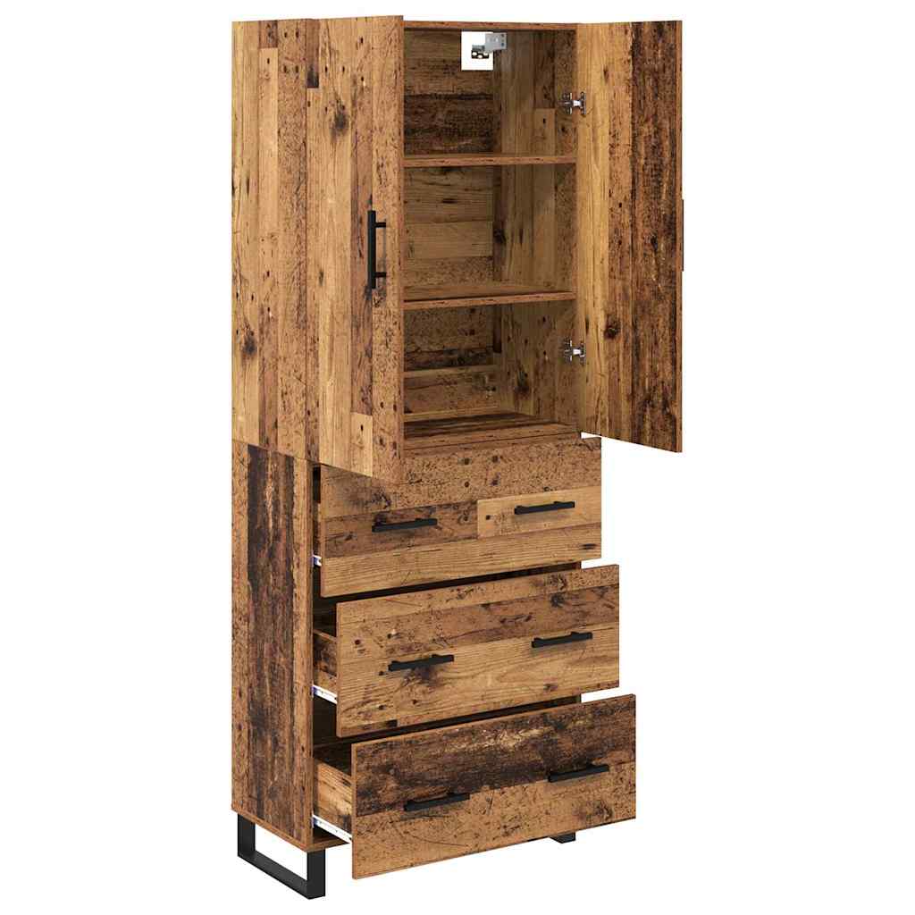 Highboard s ladicama 2 pcs Staro drvo 69,5 x 34 x 180 cm