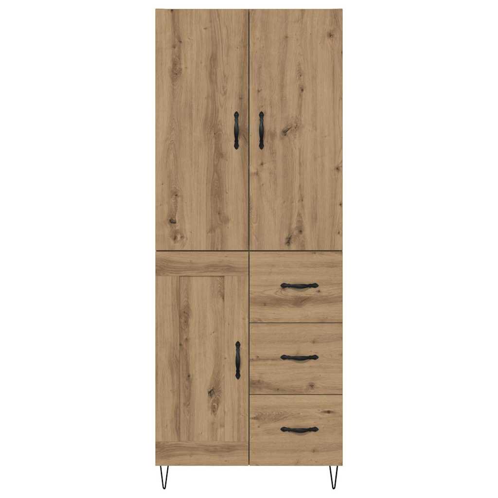 Highboard 2 pcs Umjetnički hrast Inženjersko drvo i staklo