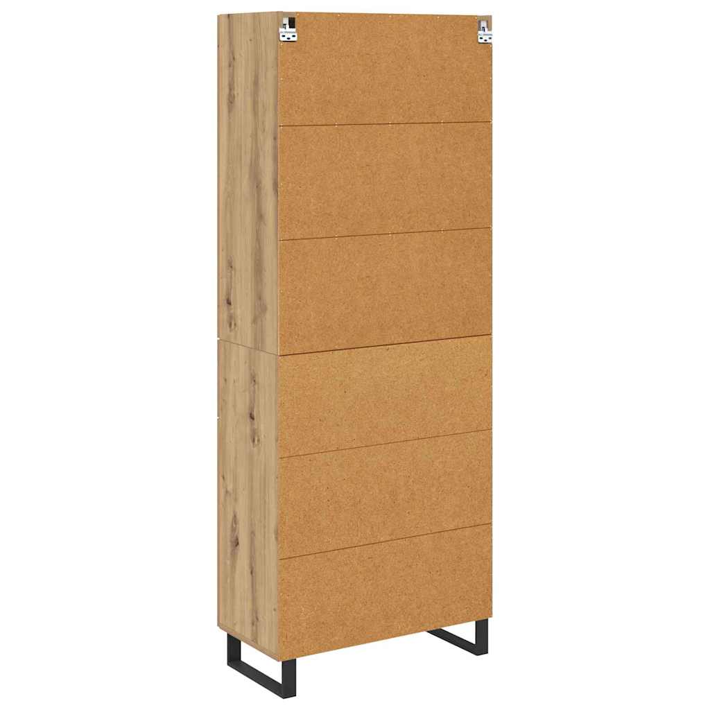 Highboard 2 pcs Umjetnički hrast Inženjerska drva i staklo
