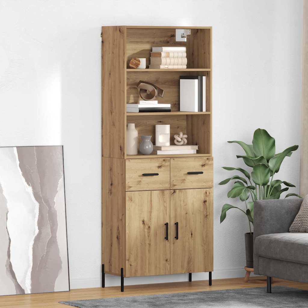 Highboard s ladicama Umjetnički hrast 69,5 x 32,5 x 180 cm