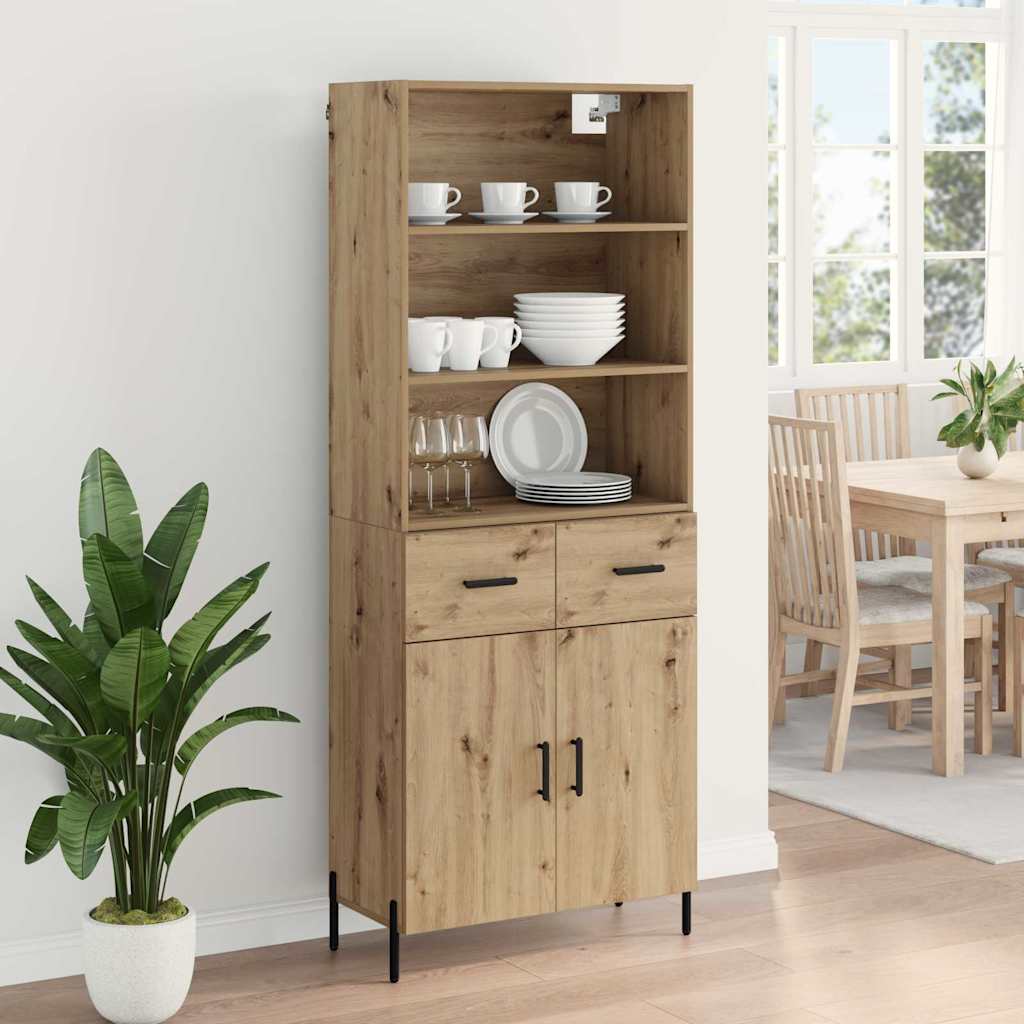 Highboard s ladicama Umjetnički hrast 69,5 x 32,5 x 180 cm