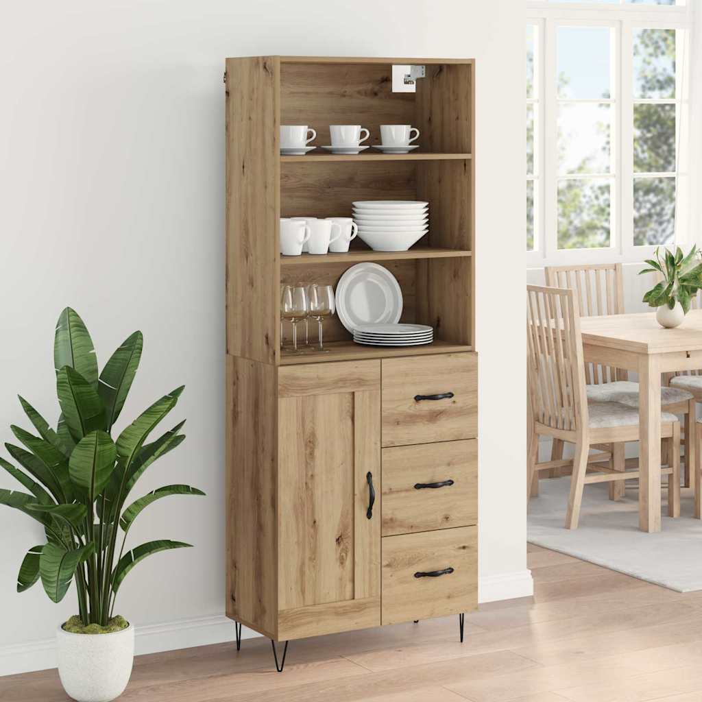 Highboard s ladicama 2 pcs Umjetnički hrast Konstruirano drvo