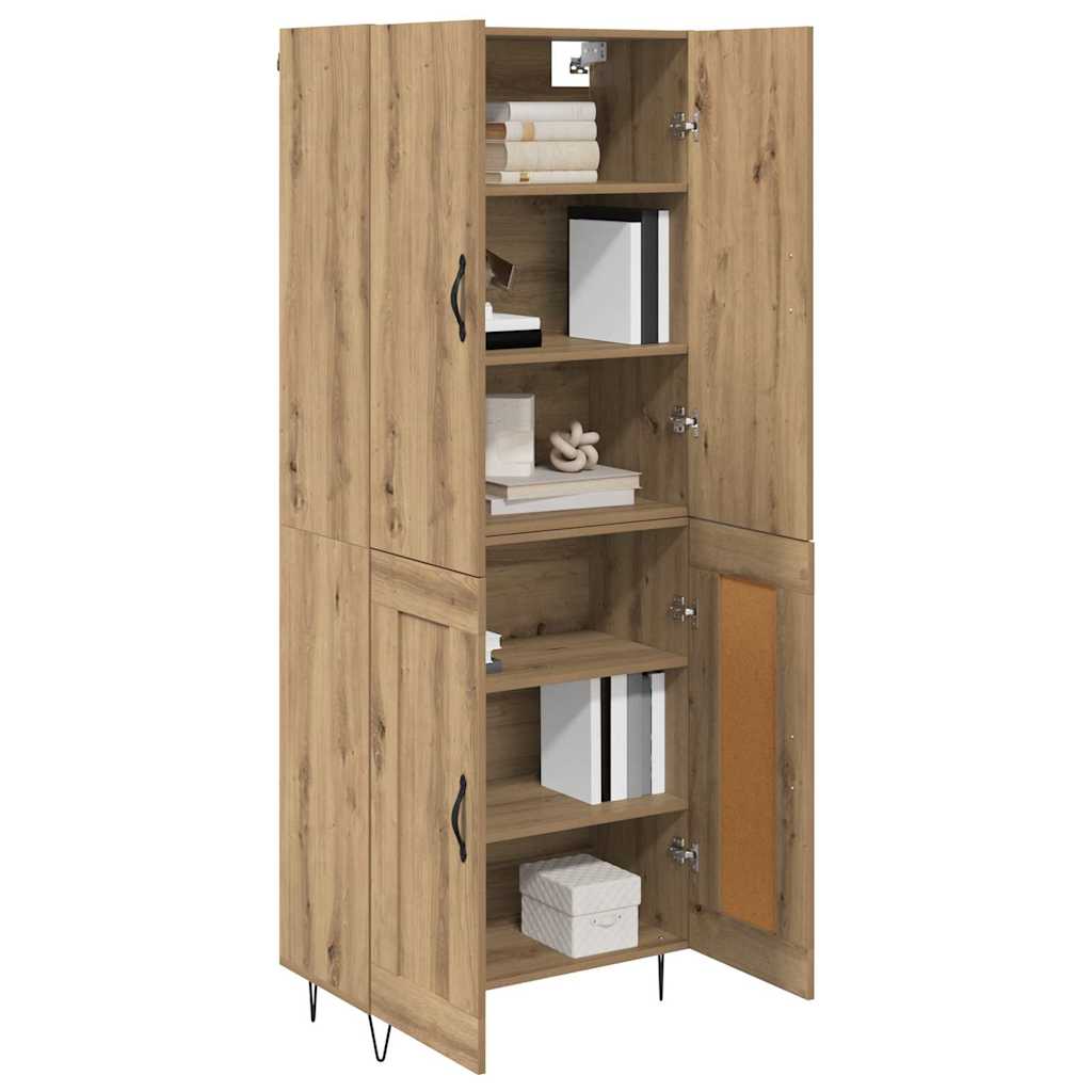 Highboard 2 pcs Umjetnički hrast Inženjersko drvo i staklo