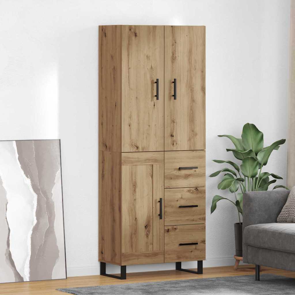 Highboard s ladicama 2 pcs Umjetnički hrast 69,5 x 34 x 180 cm